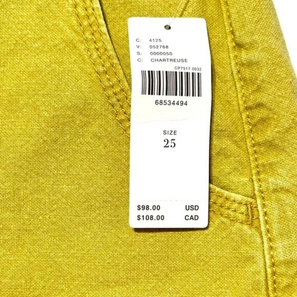 Anthropologie Pilcro Wide Leg Sailor Shorts in Chartruese Sz 25 NWT‎ - Picture 8 of 10